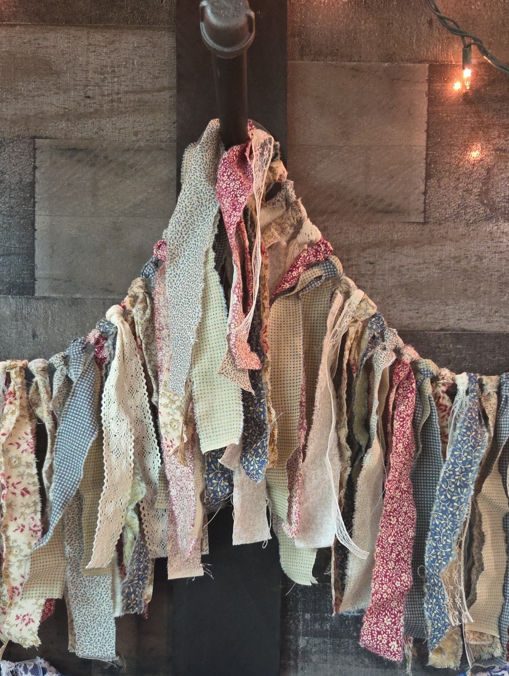 Handcrafted Neutral  Fabric Boho Chic Rag Garland - Home Holiday Decor
